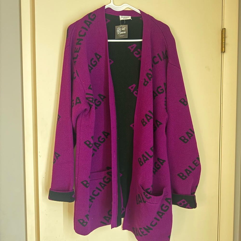 Balenciaga Purple and Black Sweater